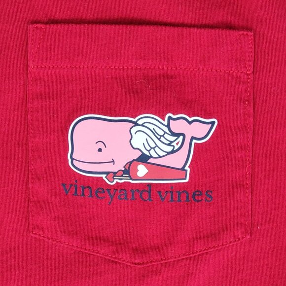 Vineyard Vines Red Long Sleeve Pocket Tee Happy Valentine's Day - S - Picture 7 of 8